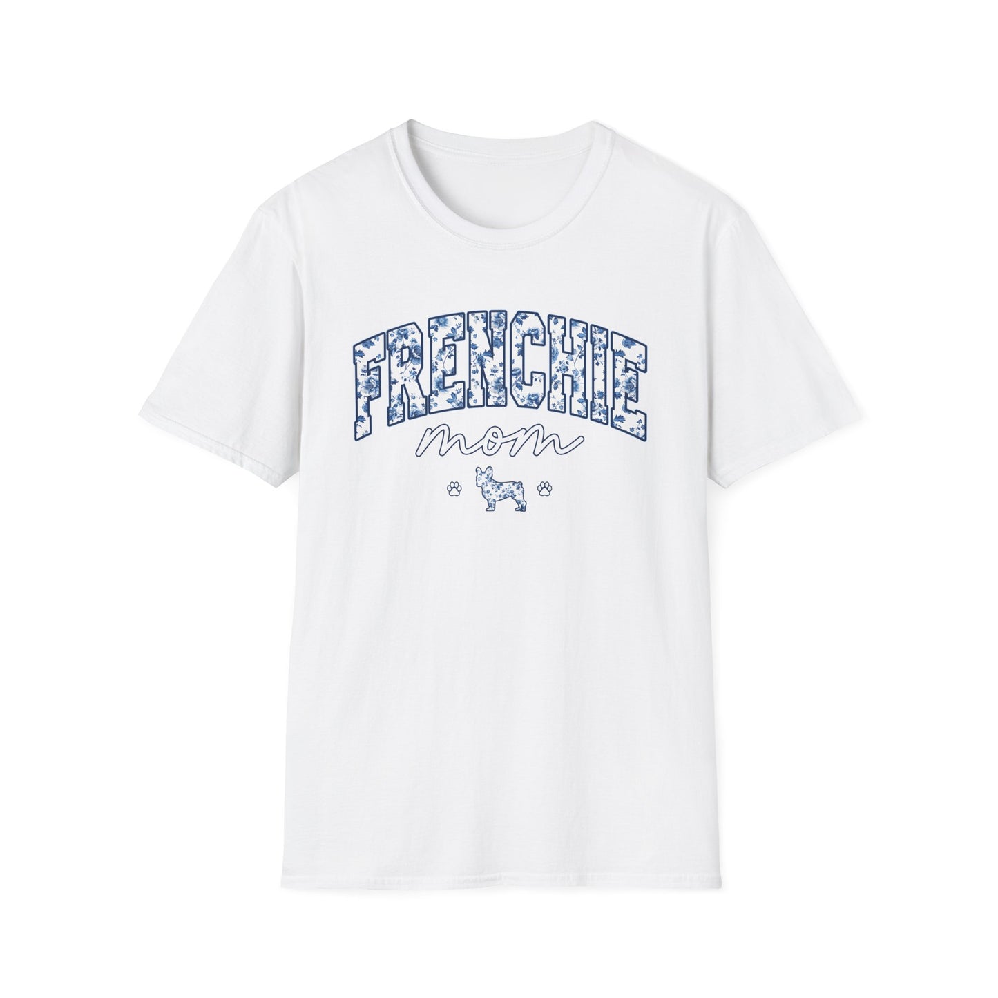 Blue Floral Frenchie Mom Tee