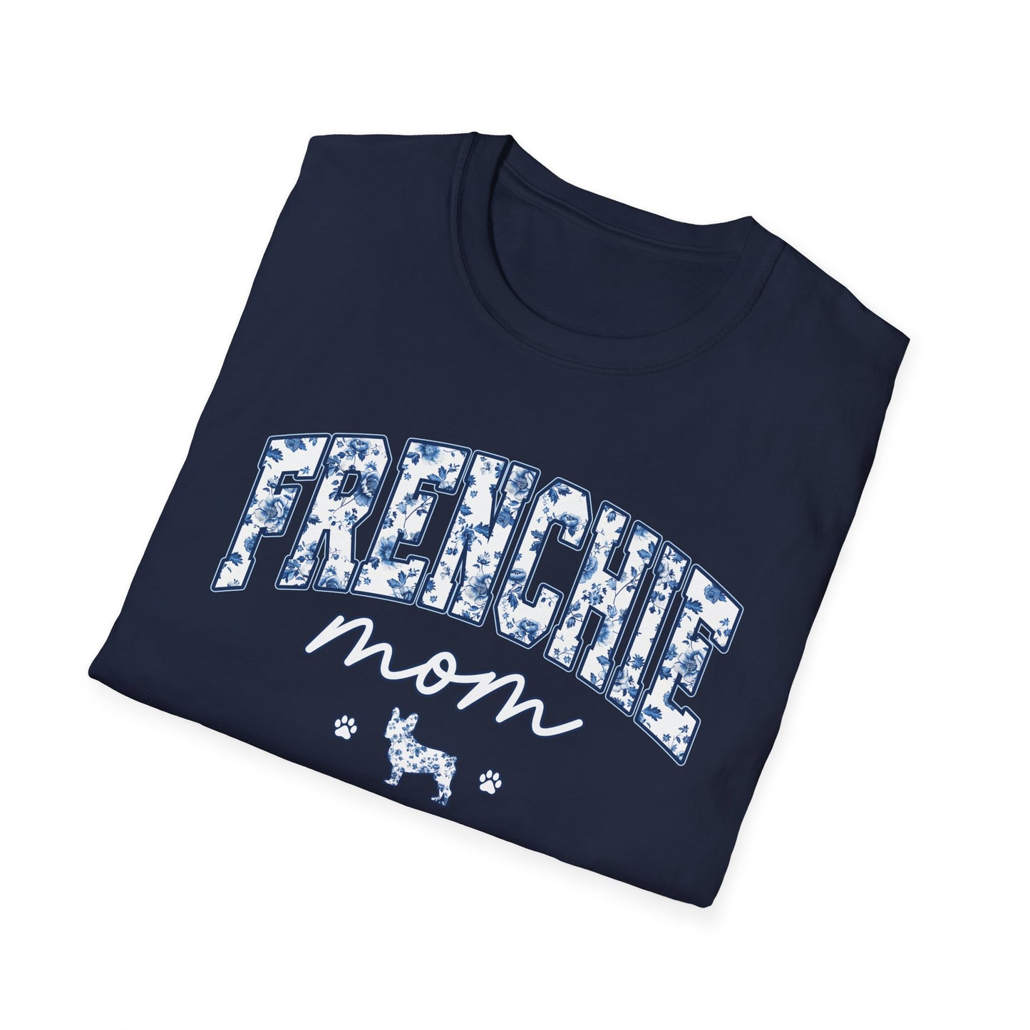 Blue Floral Frenchie Mom Tee