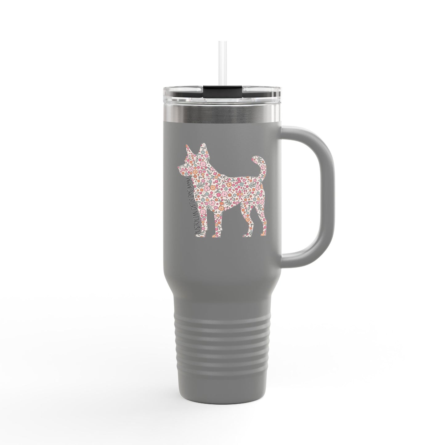 Floral Australian Cattle Dog Mom Insulated Tumbler - 40oz