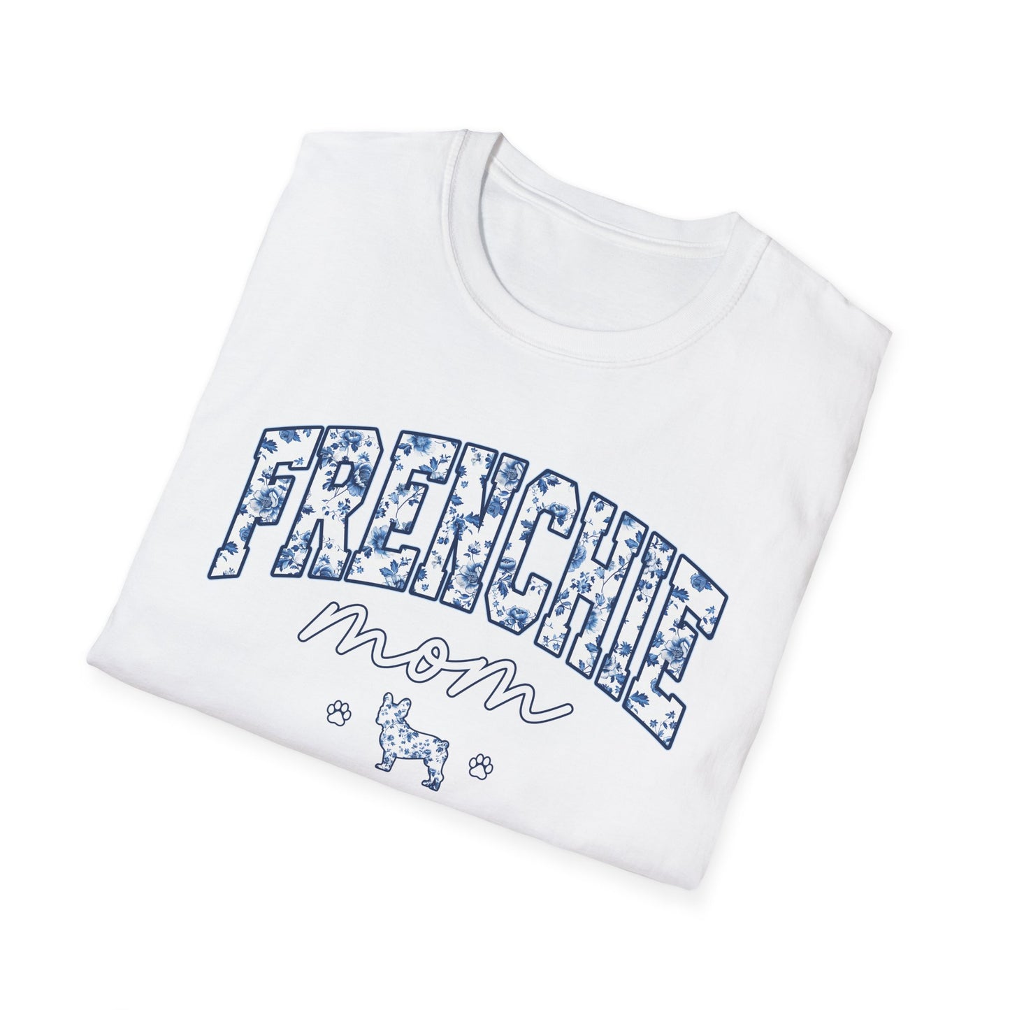 Blue Floral Frenchie Mom Tee