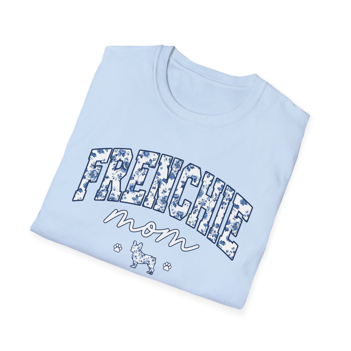 Blue Floral Frenchie Mom Tee