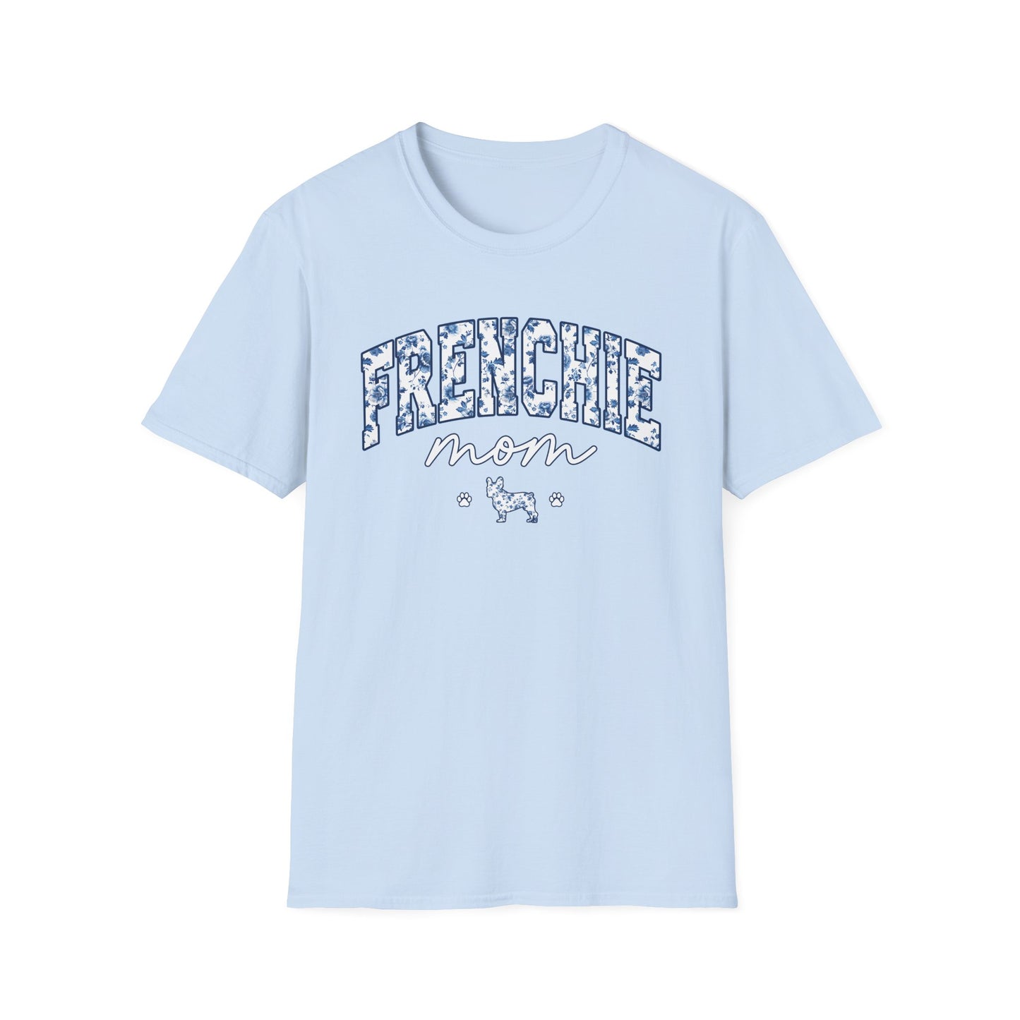 Blue Floral Frenchie Mom Tee