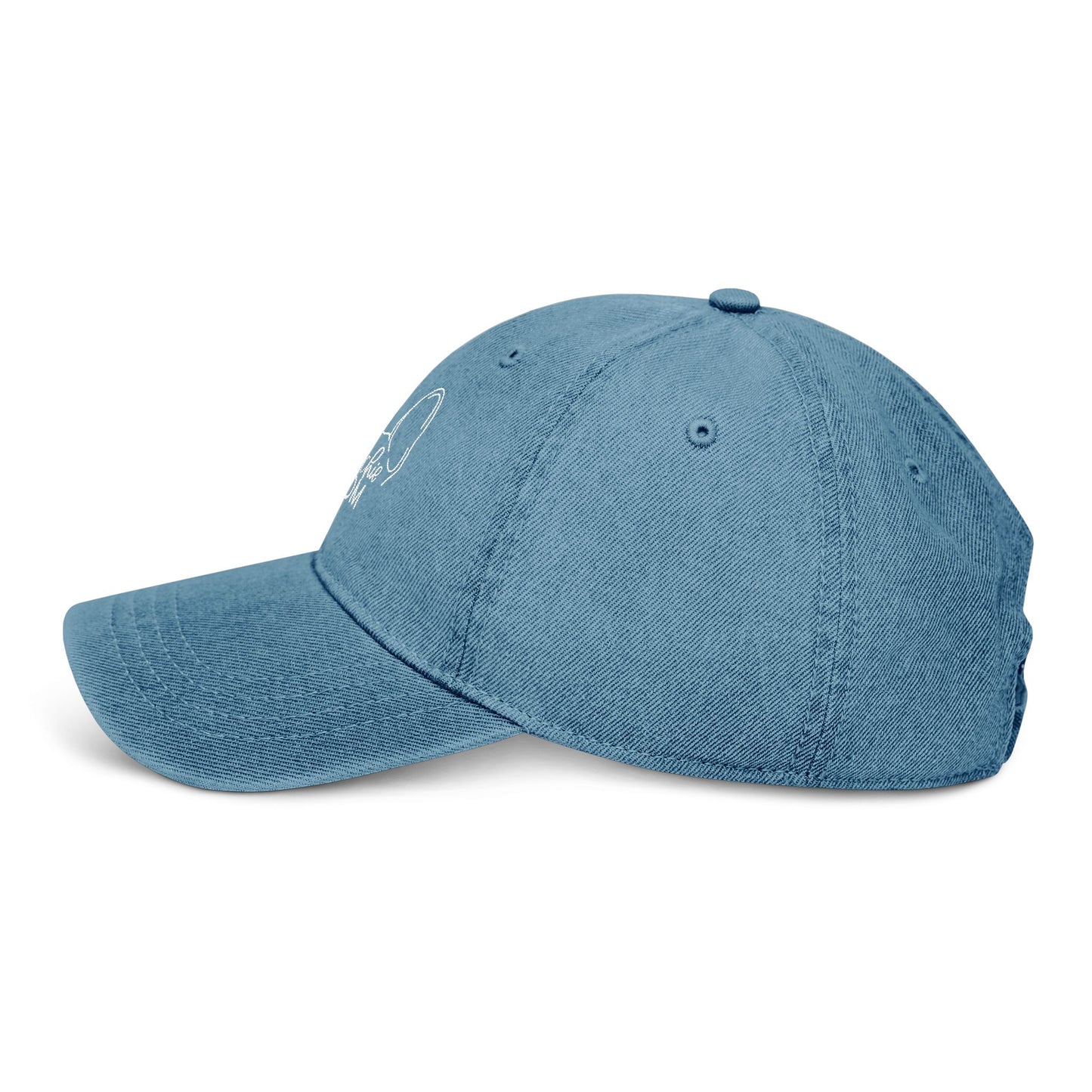 Frenchie Mom Denim Embroidered Cap