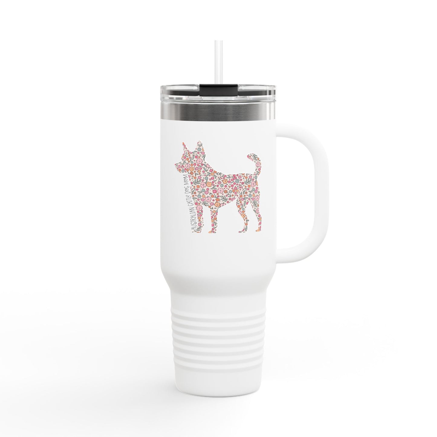 Floral Australian Cattle Dog Mom Insulated Tumbler - 40oz