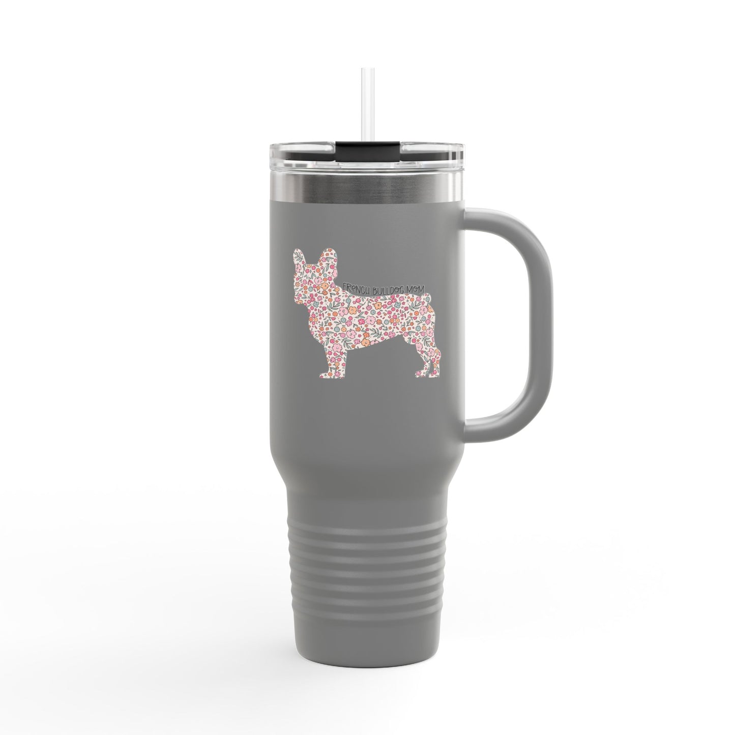 Floral French Bulldog Mom Insulated Tumbler - 40oz