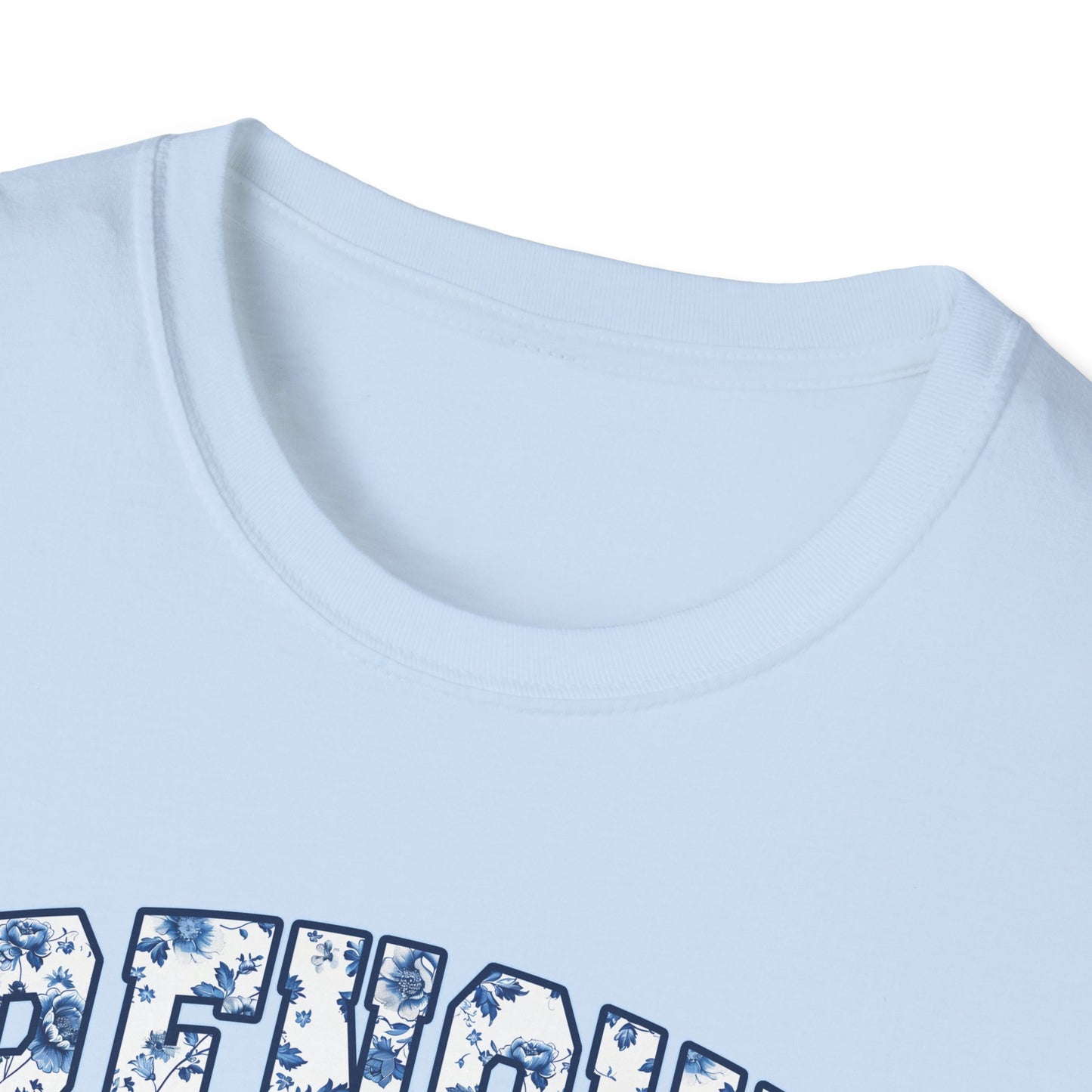 Blue Floral Frenchie Mom Tee