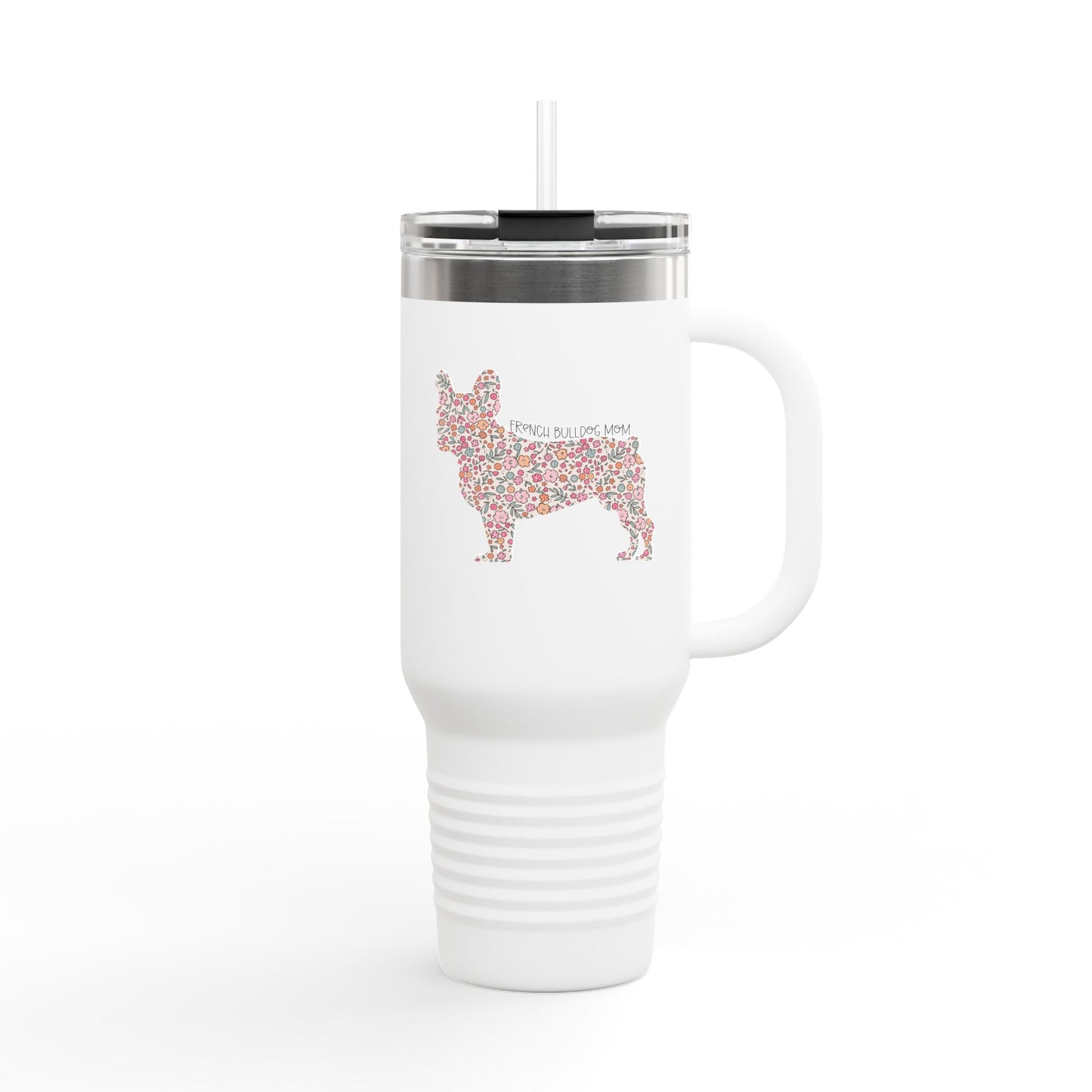 Floral French Bulldog Mom Insulated Tumbler - 40oz