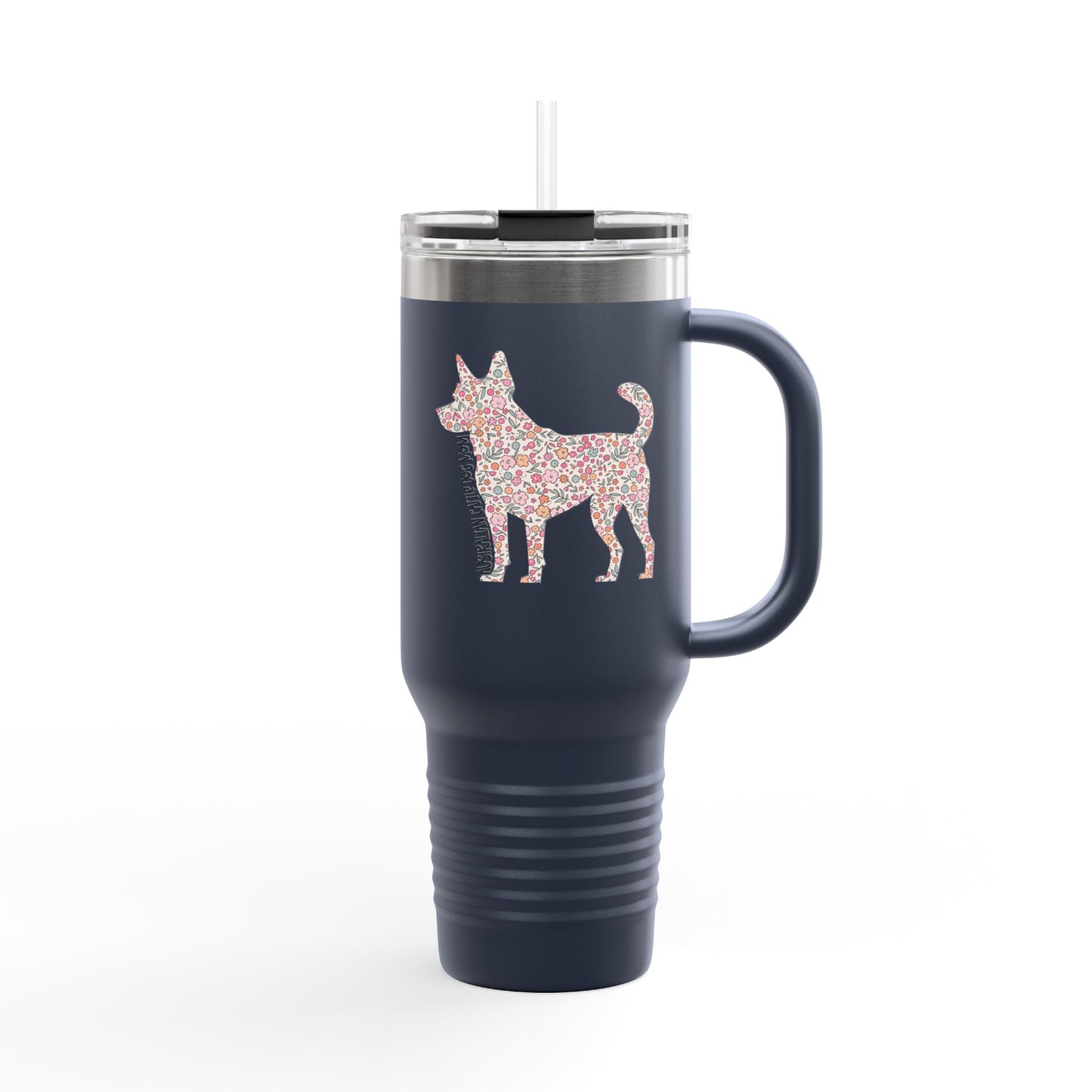 Floral Australian Cattle Dog Mom Insulated Tumbler - 40oz