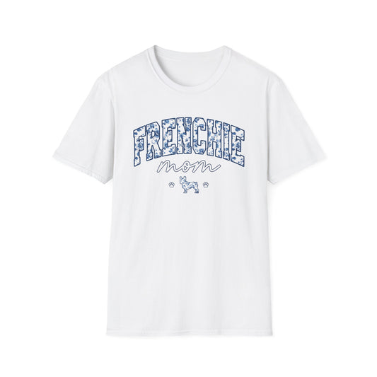 Blue Floral Frenchie Mom Tee
