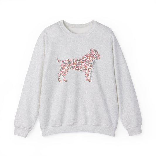 Floral American Bulldog Mom Crewneck