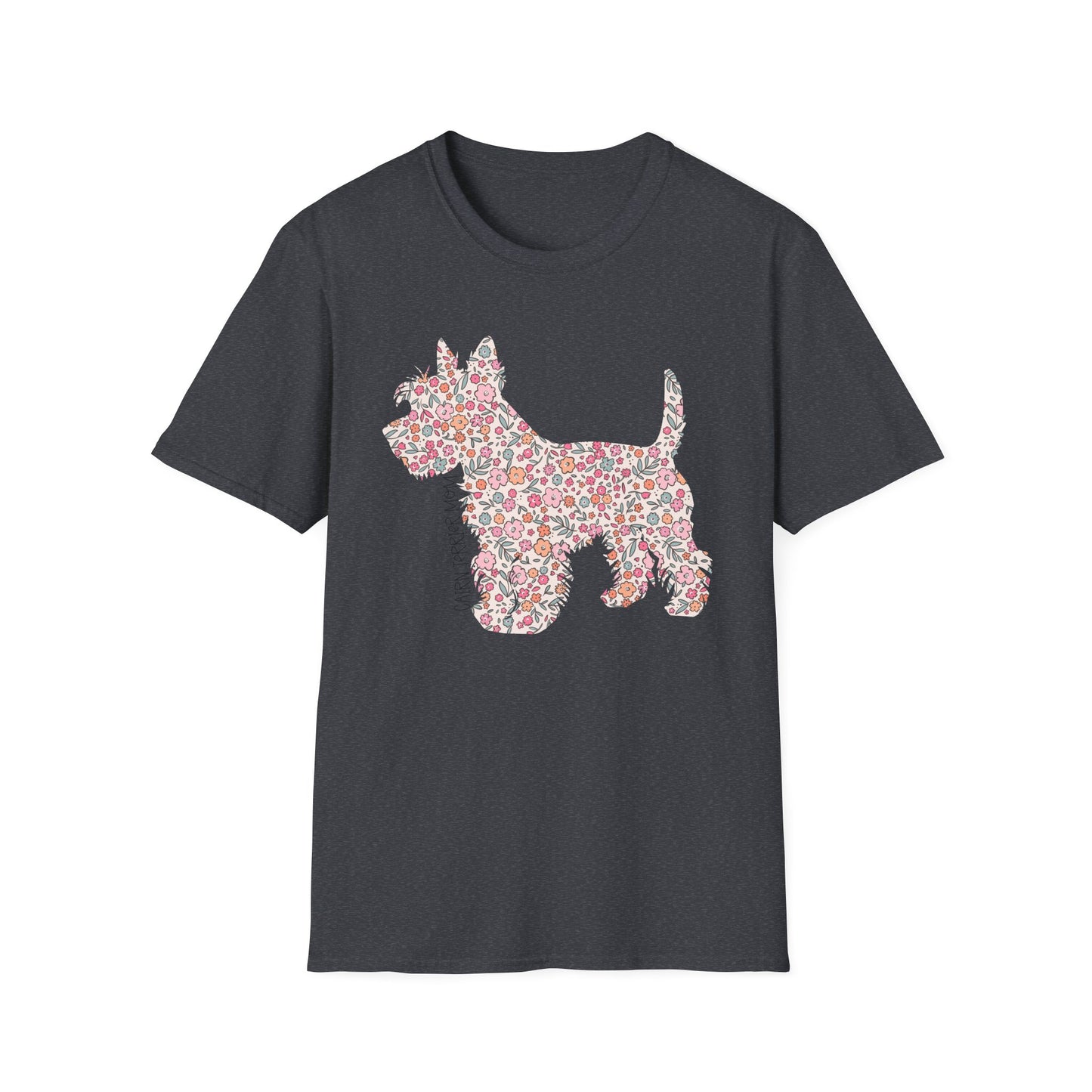 Floral Dog Design T-Shirt | Cute Pet Lover Gift | Unisex Tee for Every Occasion | Dog Mom Shirt | Flower Pattern Tee