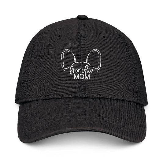 Frenchie Mom Denim Embroidered Cap