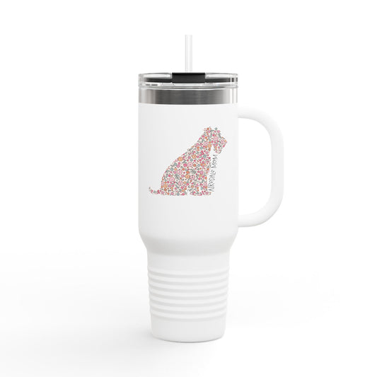 Floral Airedale Mom Insulated Tumbler - 40oz