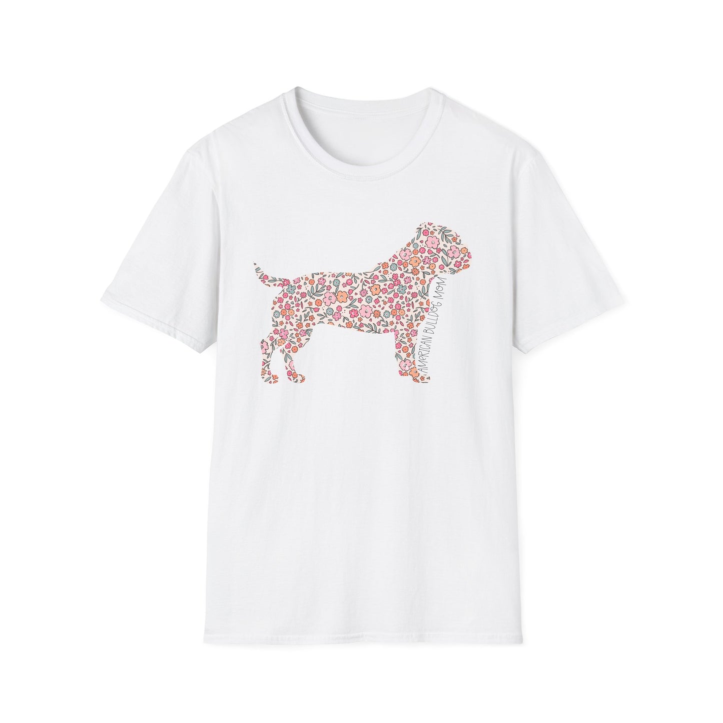 Floral American Bulldog Mom Tee