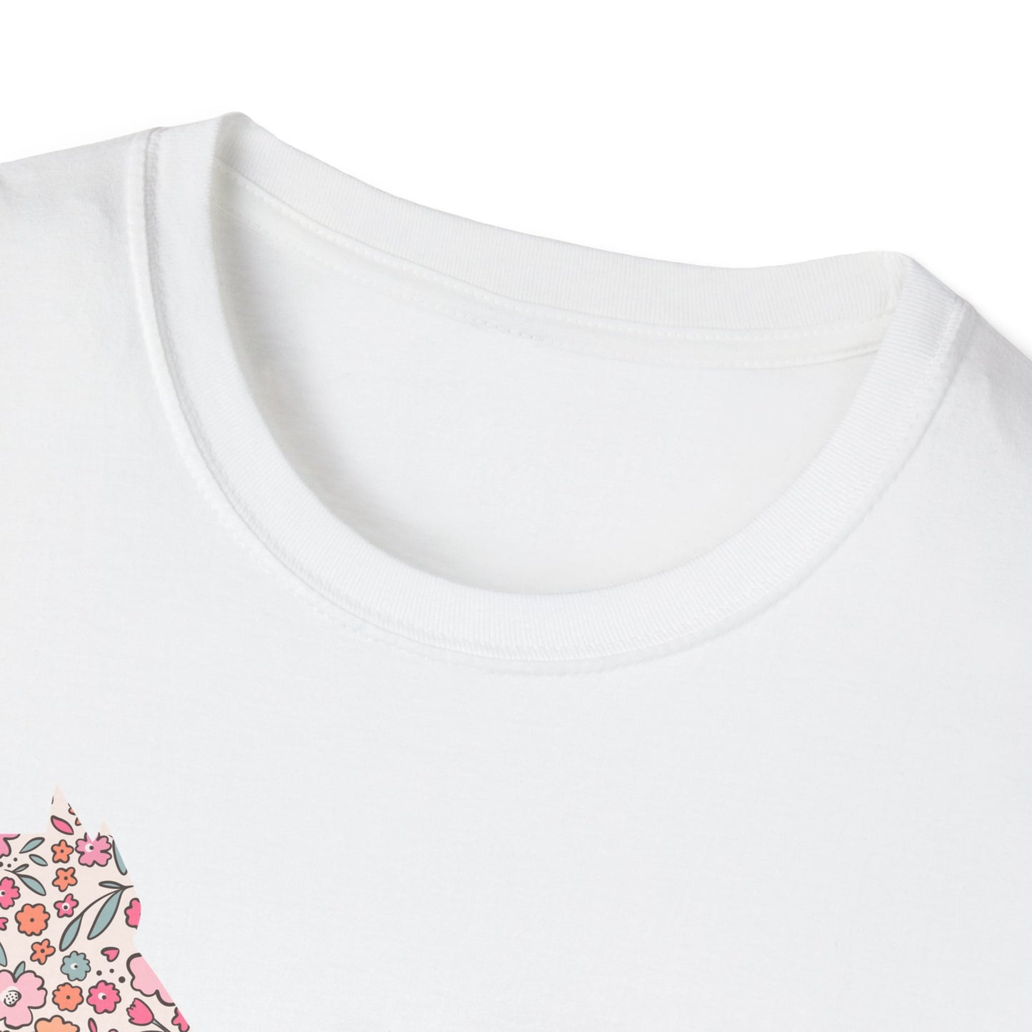 Floral Bulldog T-Shirt, Pet Lover Gift, Cute Dog Tee, Softstyle Unisex Shirt, Animal Lover Apparel, Summer Casual Wear, Birthday Gift