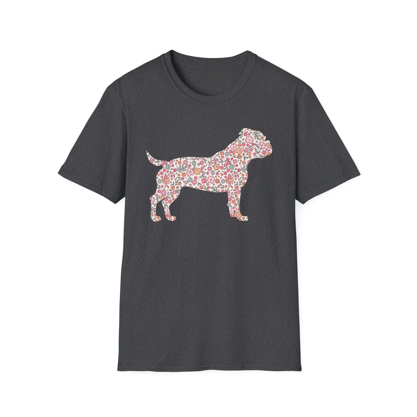 Floral American Bulldog Mom Tee
