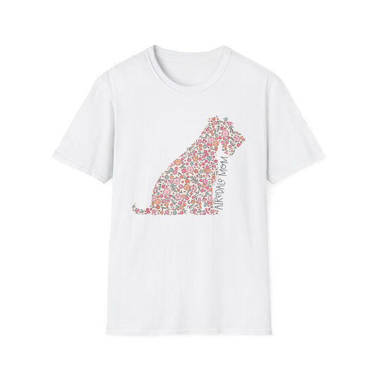 Floral Airedale Mom Tee
