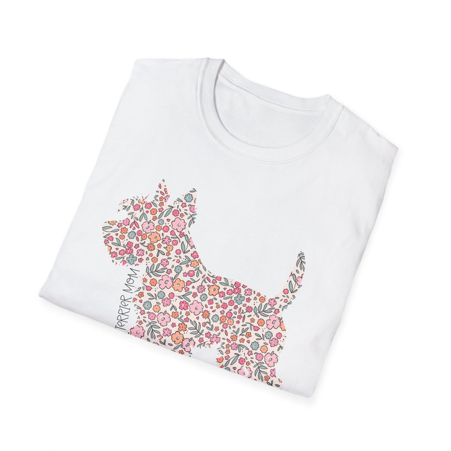 Floral Dog Design T-Shirt | Cute Pet Lover Gift | Unisex Tee for Every Occasion | Dog Mom Shirt | Flower Pattern Tee