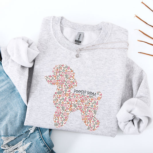 Floral Poodle Mom Crewneck