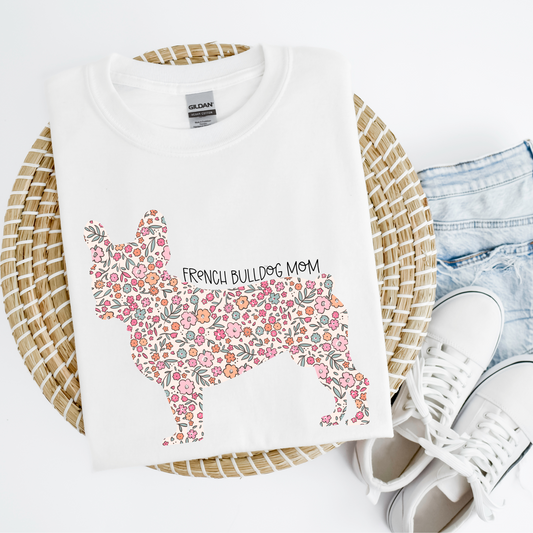 Floral Frenchie Mom Tee