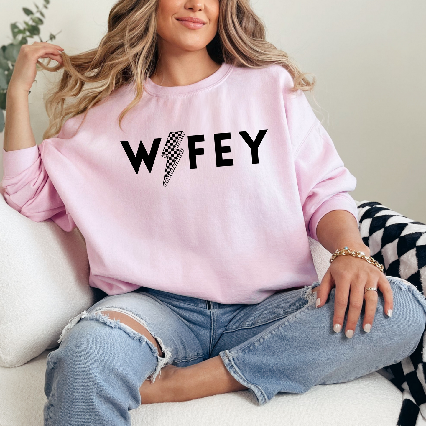 hazel & heart: Wifey Lightning Crewneck